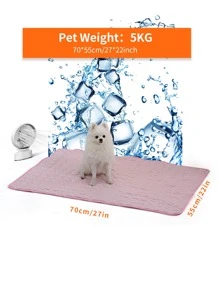 1入組夏天酷寵物冰墊適用於小狗和貓,冰絲地墊 - 粉色 - 查看 5