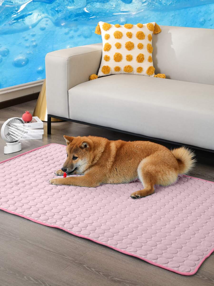 1入組夏天酷寵物冰墊適用於小狗和貓,冰絲地墊 - 粉色 - 查看 1