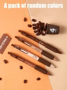 1 Miếng Đồ họa Chữ cái Màu sắc tùy ý Bút Gel - Cà phê nâu - Xem 1