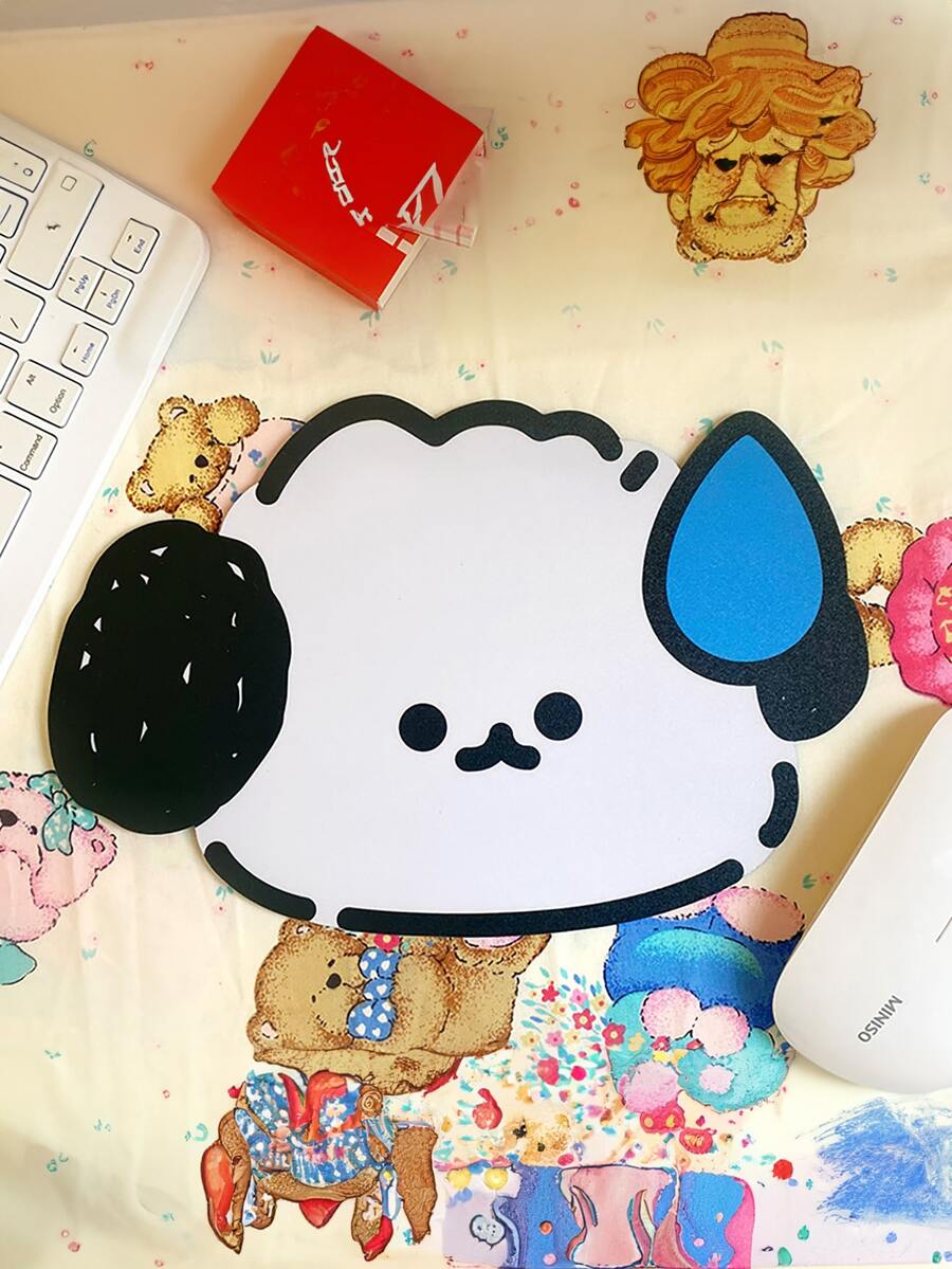 1 pieza Alfombrilla de ratón dibujos animados lindo estilo sudor en forma de goteada - Blanco - Ver 1