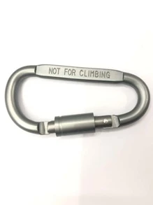 Lockable D-Shape Aluminum Alloy Carabiner Clip With 8cm Width, Quick Link, Screw Lock, For Backpack Or Keychain Camping Stuff - Light Grey - View 2
