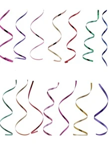 18 卷卷曲丝带，配闪亮金属气球绳，适用于礼品包装、工艺品、婚礼、情人节、生日、派对装饰、圣诞节情人节 - 彩色 - 查看 3