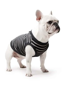 perro Chaleco perro Camiseta , transpirable de mascota ropa , de rayas Ropa de cachorro , pequeño a medio perro cachorros - Multicolor - Ver 1