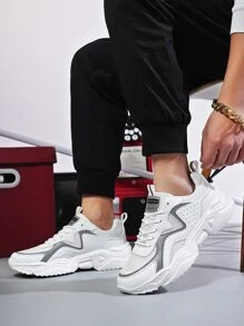 男士戶外舒服的透氣防滑低胸休閒運動鞋在多種顏色 - 白色 - 查看 2