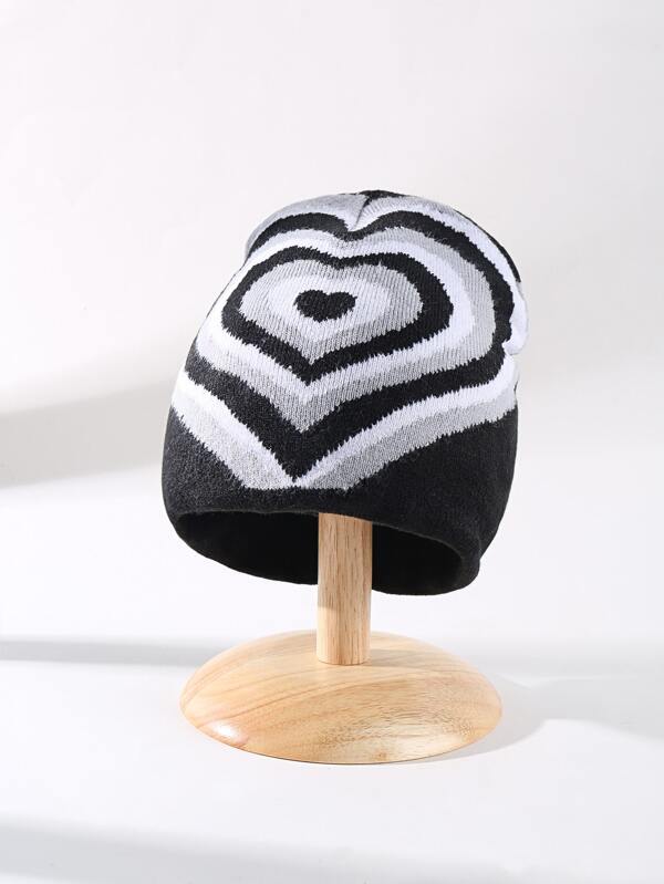 1 PC Y2K Beanie Hat Elastic Foldable Women Trend Knit Hat Warm Love