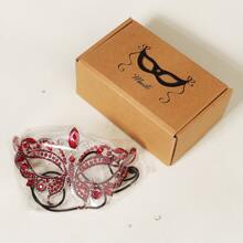 1 件奢华公主水钻装饰眼镜复古欧美风格派对女舞会眼镜礼物万圣节 - 白色 - 查看 6