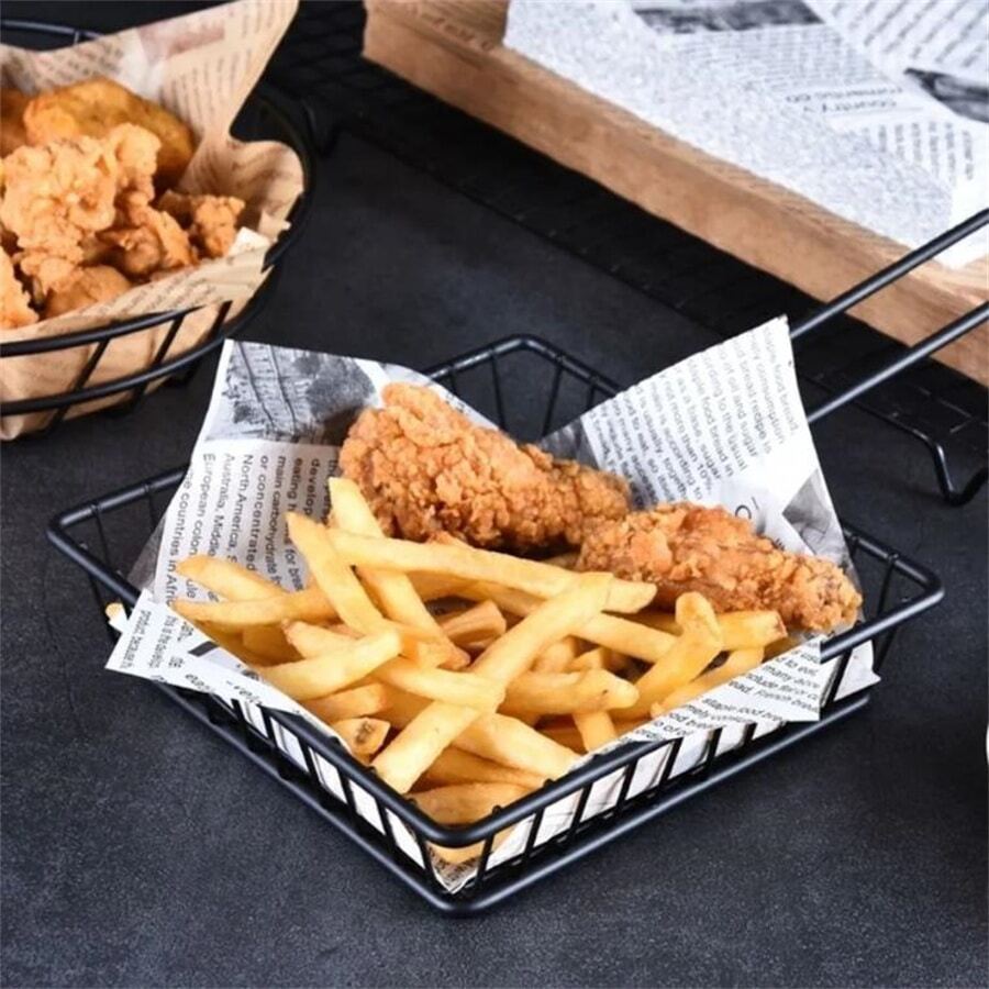 100入組烘焙紙，紙盤墊，防油紙，商業防油紙，防油紙墊，烘焙空氣炸鍋廚房炸鍋紙，炸鍋用紙，烤箱用紙 - 白色 - 查看 1