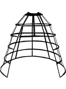 1 buc femei nou panglică de satin gol Birdcage fustă Lolita Cosplay alb-negru Carmen jupon - Negru - Vizualizare 3