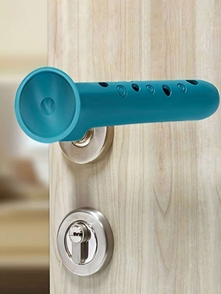 1pc Silicone Door Handle Cover - Blue - View 1