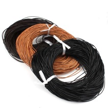 Mới 3 Màu 5m Tròn Da Rộng Da bò Dây thừng DIY Đối với Làm đồ trang sức Vòng tay Dây chuyền Thời trang Phụ kiện - Cà phê nâu - Xem 2