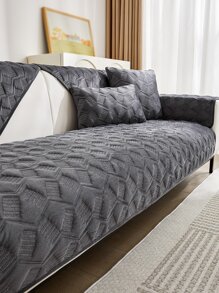 1入組水晶超級柔軟電腦刺繡工藝通用沙發墊套,帶極簡風格現代風格防刮防滑沙發套,防塵沙發防護罩,合適的適用於L形混合性沙發和沙發,分別 - 深灰色 - 查看 1