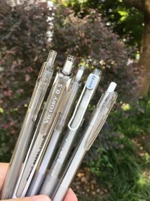 5支裝速乾按動筆,高美感價值,適合學生、書寫、辦公用品 - 灰色 - 查看 2