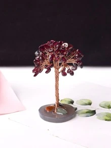 1入組天然水晶樹水晶草莓水晶幸運樹手工寶石裝飾瑪瑙片岩礦物擺件辦公室裝飾禮物精神禮物冥想