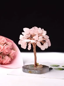 1入組天然水晶樹水晶草莓水晶幸運樹手工寶石裝飾瑪瑙片岩礦物擺件辦公室裝飾禮物精神禮物冥想