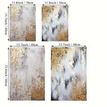 2入組無框抽象豪華海報帆布畫牆壁藝術現代金色印刷品適合家庭客廳牆壁裝飾室內房間設計圖片無框 - 彩色 - 查看 3