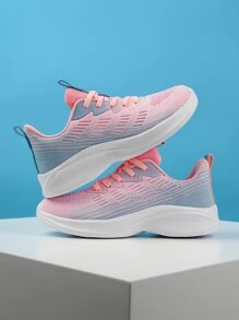 女士撞色前綁帶跑步鞋,運動戶外運動鞋 - 粉色 - 查看 5