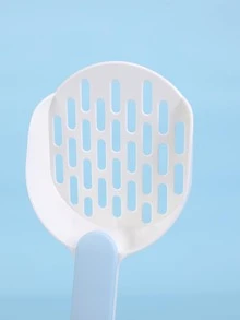 白色&藍色的貓砂湯匙&底座套裝