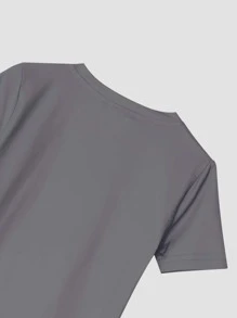 Tween Boy Cartoon & Letter Graphic Tee & Shorts Snug Fit PJ Set - Grey - View 4