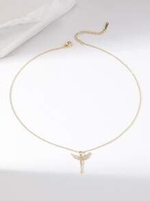 Hihho 1pc Classic & Delicate Lucky Goddess Angel Pendant Women's Clavicle Necklace Decoration Gift - Yellow Gold - View 5