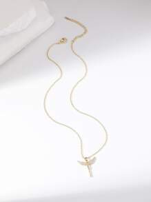 Hihho 1pc Classic & Delicate Lucky Goddess Angel Pendant Women's Clavicle Necklace Decoration Gift - Yellow Gold - View 6