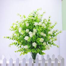 1 Miếng Mô phỏng Màu xanh lá Thực vật , Mô phỏng Hoa nhân tạo , huynh diệp , Hoa trà , Mùa Xuân Cỏ , Dự án , Nhà  Khách sạn Hoa Và Cỏ Chùm - trắng - Xem 2