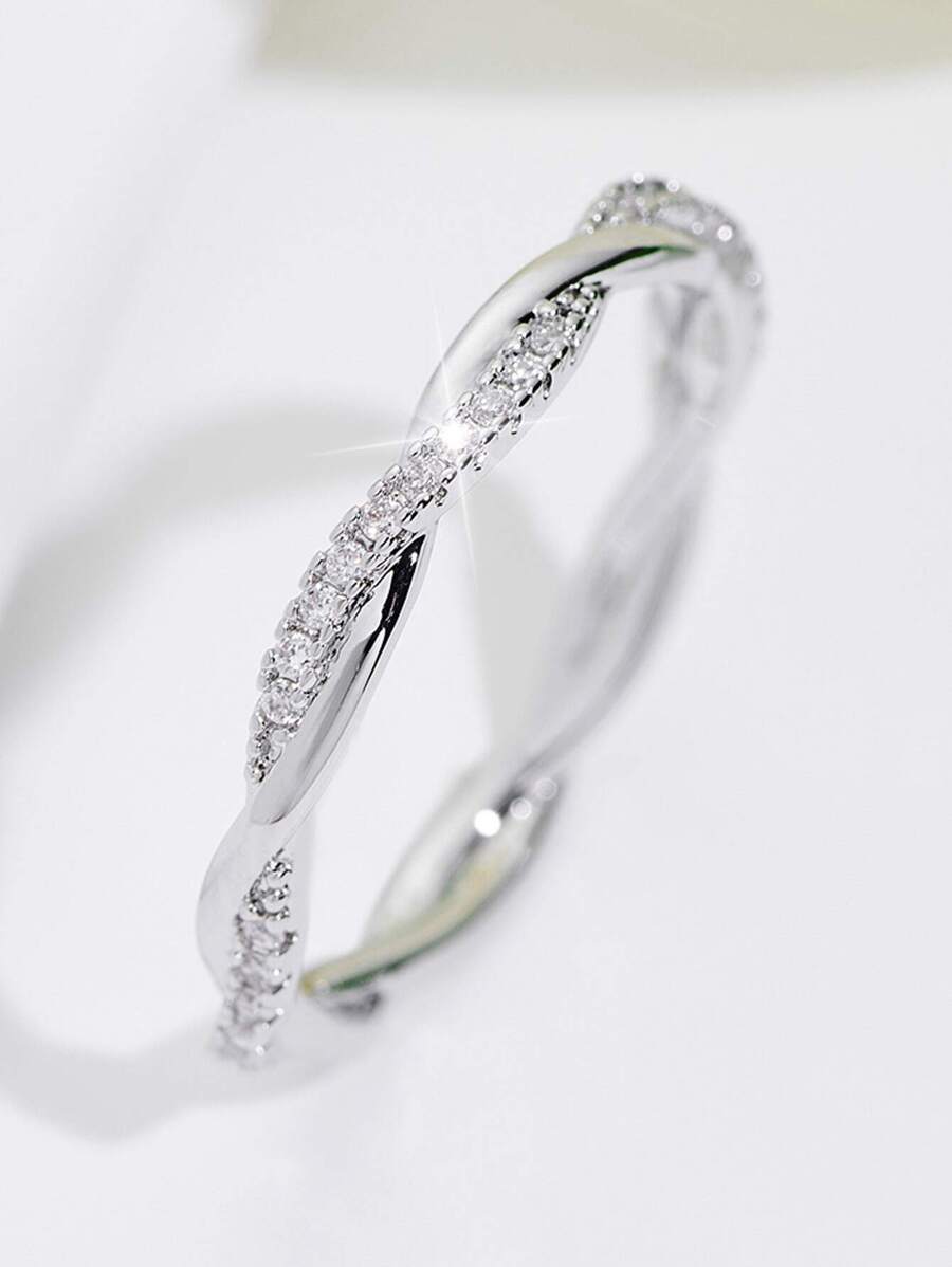 1 Anillo de circonita cúbica versátil y de personalidad sencilla, regalo para el Día de San Valentín, el Día de la Madre, el cumpleaños, mamá