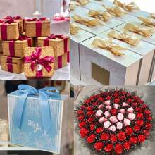 1捆聚酯纖維緞帶，為禮品盒、糖果盒、蛋糕盒、花卉裝飾等提供機器染色的輕微色差 - 粉色 - 查看 3