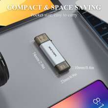 SD 卡读卡器，2 合 1 USB C+USB3.0 Micro SD 存储卡读卡器适配器适用于 TF SD Micro SD SDXC SDHC MMC RS-MMC Micro SDXC Micro SDHC UHS-I，兼容 MacBook Air/Pro、iPad Pro、Android 手机、PC - 銀色 - 查看 7