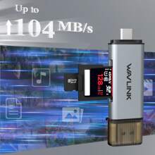 SD 卡读卡器，2 合 1 USB C+USB3.0 Micro SD 存储卡读卡器适配器适用于 TF SD Micro SD SDXC SDHC MMC RS-MMC Micro SDXC Micro SDHC UHS-I，兼容 MacBook Air/Pro、iPad Pro、Android 手机、PC - 銀色 - 查看 9