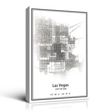 1 Panels Framed Canvas Wall Art Decor Vintage Scroll Style Map of Las Vegas  , Retro Parchment Style Watercolor Canvas Painting for Living room, Bedroom Decor-Ready to Hang - 0001 - 查看 5