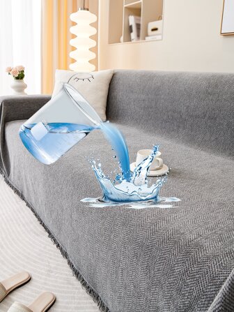 1 pieza chenilla unicolor jacquard artesanía cuatro universal Funda de sofá , moderno sencillo estilo anti deslizante a prueba de polvo Funda de sofá , adecuado para en forma de L combinación sofá con 1/2/3/4 asiento sofá ( por separado )