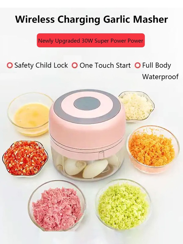 1pc 100ml Multifunctional Electric Garlic Chopper, Onion Vegetable