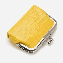 Mới Đúng mốt Nút Khép kín Ví tiền xu - Màu vàng - Xem 2