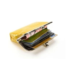 Mới Đúng mốt Nút Khép kín Ví tiền xu - Màu vàng - Xem 3