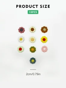 10 piezas Pegatina en forma de flor de tela interior de coche - Multicolor - Ver 7