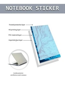 1set Circuit Print Laptop Protective Sticker Compatible With 15.6-16 Inch HP/Dell/Lenovo/Apple/Asus/Acer/Compaq - Multicolor - View 7