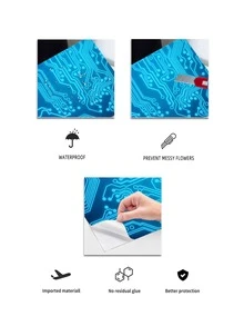 1set Circuit Print Laptop Protective Sticker Compatible With 15.6-16 Inch HP/Dell/Lenovo/Apple/Asus/Acer/Compaq - Multicolor - View 8