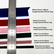 1 件 6/10/15/20/25/38 毫米天鹅绒丝带手工制作婚礼派对装饰丝带用于礼品包装 DIY 发饰蝴蝶结， - 粉色 - 查看 3