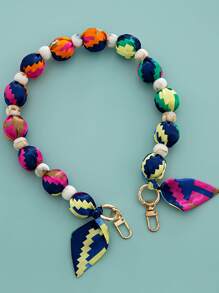 Colour Block Beaded Bag Strap - Multicolor - View 1