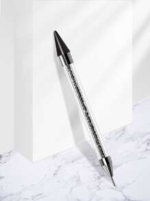 doble faz Manicura con diamante de imitación Utensilio para aplicar algo Pluma - Negro - Ver 1