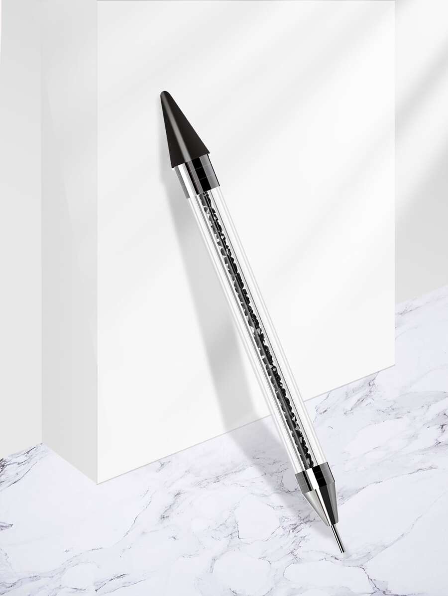doble faz Manicura con diamante de imitación Utensilio para aplicar algo Pluma - Negro - Ver 1