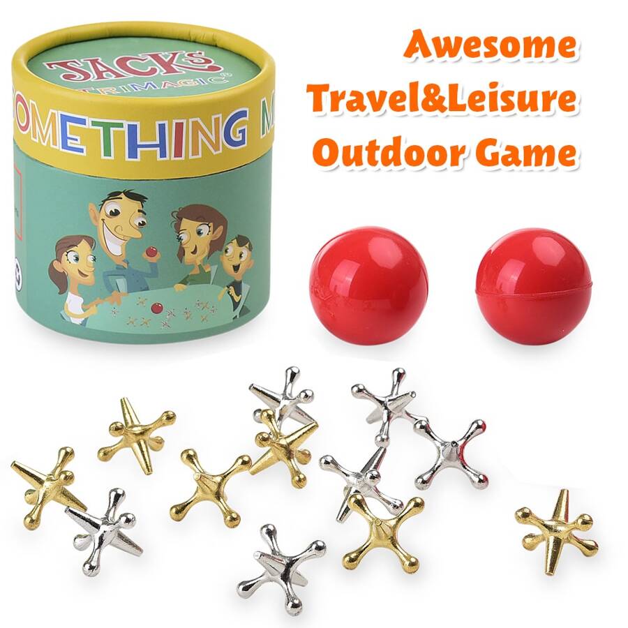 Jacks Game with Ball, Old School Jax Game Toys, Retro Vintage Board