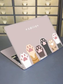 1 set Etiqueta engomada protectora del ordenador portátil con pata de gato con estampado compatible con 15.6-16 pulgada - Multicolor - Ver 1