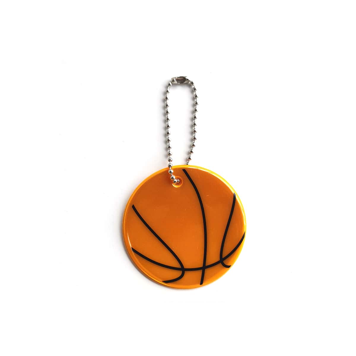 10pcs/pack 6cm Reflective Basketball Style Pvc Keychain For Bike Decoration - Yellow - View 1