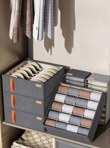 1pc Underwear Storage Box Drawer Organizer Divider For Socks, Panties, Bra, Closet Storage - Dark Grey - View 1
