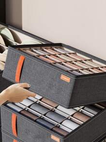 1pc Underwear Storage Box Drawer Organizer Divider For Socks, Panties, Bra, Closet Storage - Dark Grey - View 3