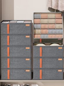 1pc Underwear Storage Box Drawer Organizer Divider For Socks, Panties, Bra, Closet Storage - Dark Grey - View 5
