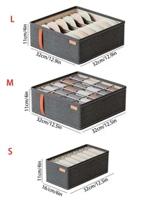 1pc Underwear Storage Box Drawer Organizer Divider For Socks, Panties, Bra, Closet Storage - Dark Grey - View 6