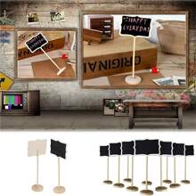 10入組木製小黑板標誌,配拉架,場地標誌,小矩形黑板婚禮,生日派對,訊息板和特別活動裝飾 - 黑色 - 查看 2