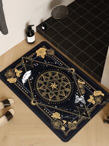 1pc Tarot Door Mat, Modern Polyester Indoor Outdoor Rug For Home - Multicolor - View 1